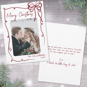 Cartes Pour Fêtes Annuelles Noël fantaisiste rouge dessiné à la main