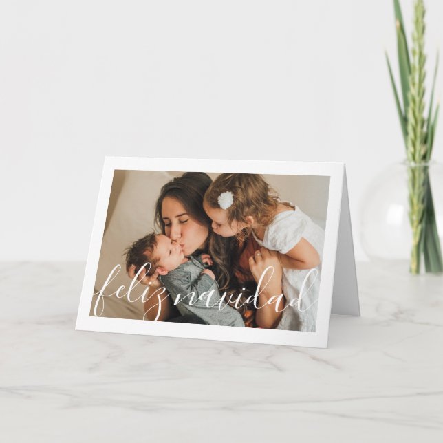 Cartes Pour Fêtes Annuelles Noël Feliz Navidad Typographie (Devant)
