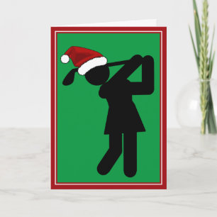 Cartes Pour Fêtes Annuelles Noel Femme Golfeur - Symbole de golf