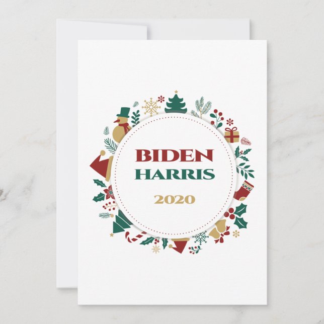 Cartes Pour Fêtes Annuelles Noël festif Biden/Harris 2020 (Devant)