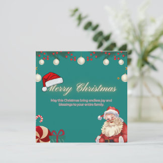 Cartes Pour Fêtes Annuelles Noël Festif Père Noël & Ornements
