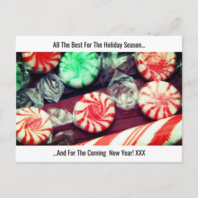 Cartes Pour Fêtes Annuelles Noël Fête Sucre de canne et bonbons durs (Devant)