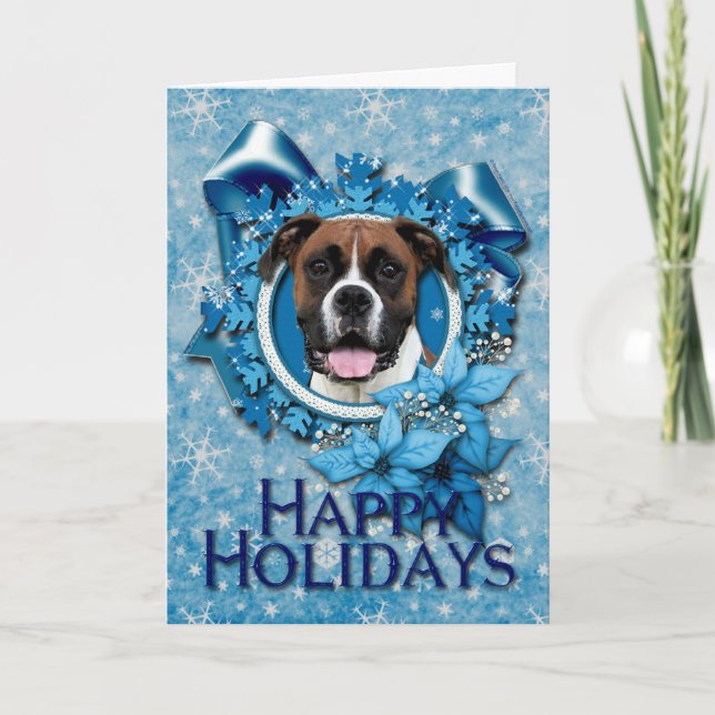 Cartes Pour Fêtes Annuelles Noël - Flocon de neige bleu - Boxe - Vindy (Devant)