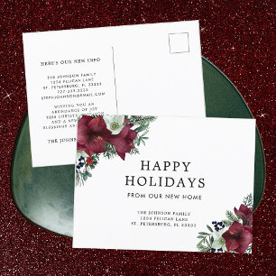Cartes Pour Fêtes Annuelles Noël Floral Bourgogne Nouveau Accueil