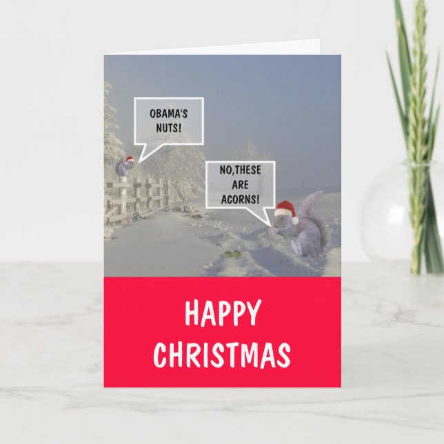 Cartes Pour Fêtes Annuelles Noël fou d'Obama (Devant)