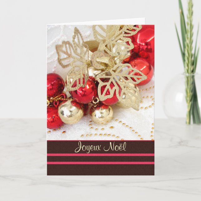 Cartes Pour Fêtes Annuelles Noël français de Joyeux Noël - babioles (Devant)
