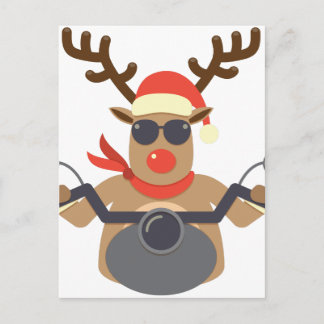 Cartes Pour Fêtes Annuelles Noël Funny Rudolf Moto