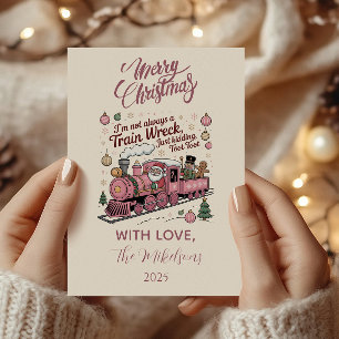 Cartes Pour Fêtes Annuelles Noël Funny Train Wreck du Père Noël