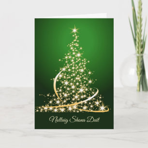 Cartes Pour Fêtes Annuelles Noël gaélique d'Irlande, parfum d'or vert