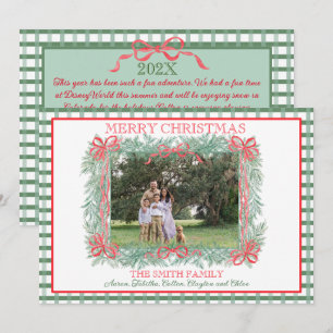 Cartes Pour Fêtes Annuelles Noël Garland Red Ribbon Green En vichy