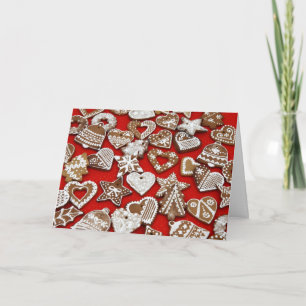 Cartes Pour Fêtes Annuelles Noël Gingerbread Cookies Rouge