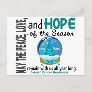 Cartes Pour Fêtes Annuelles Noël Globe des neiges 1 Cancer de l'ovaire