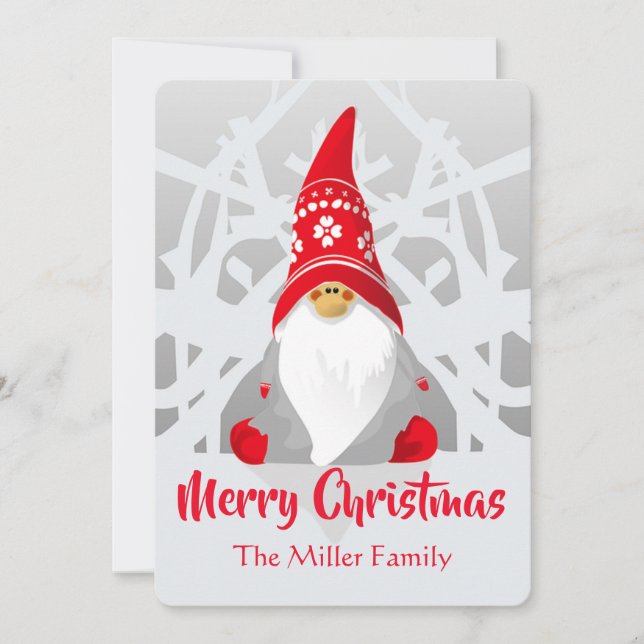 Cartes Pour Fêtes Annuelles Noël Gnome (Devant)