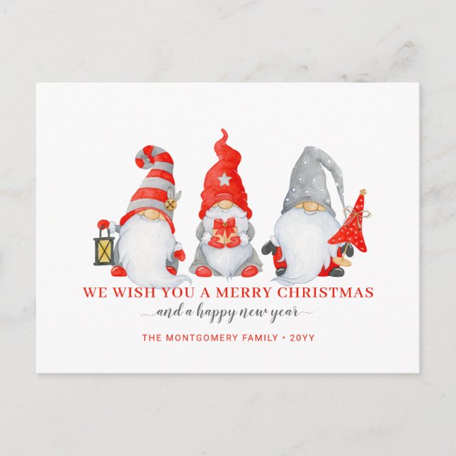Cartes Pour Fêtes Annuelles Noël Gnome Trio (Devant)