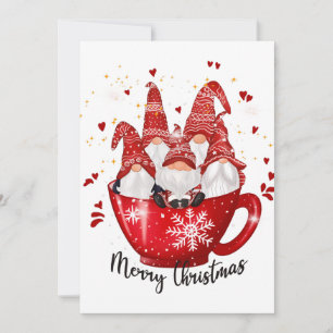 Cartes Pour Fêtes Annuelles Noël Gnomes Dans Une Coupe Joyeux Noël