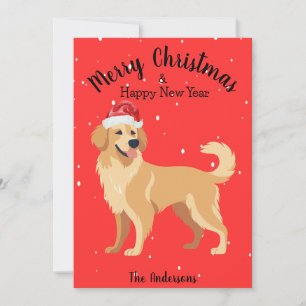 Cartes Pour Fêtes Annuelles Noël Golden Retriever