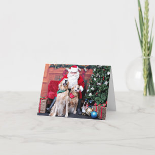 Cartes Pour Fêtes Annuelles Noël - Golden Retriever - Sadie & Misty