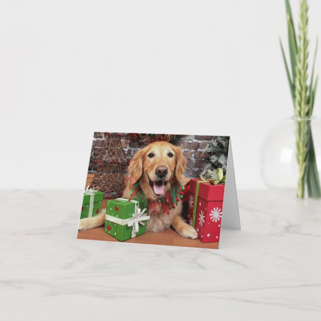 Cartes Pour Fêtes Annuelles Noël - Golden Retriever - Sidney (Devant)