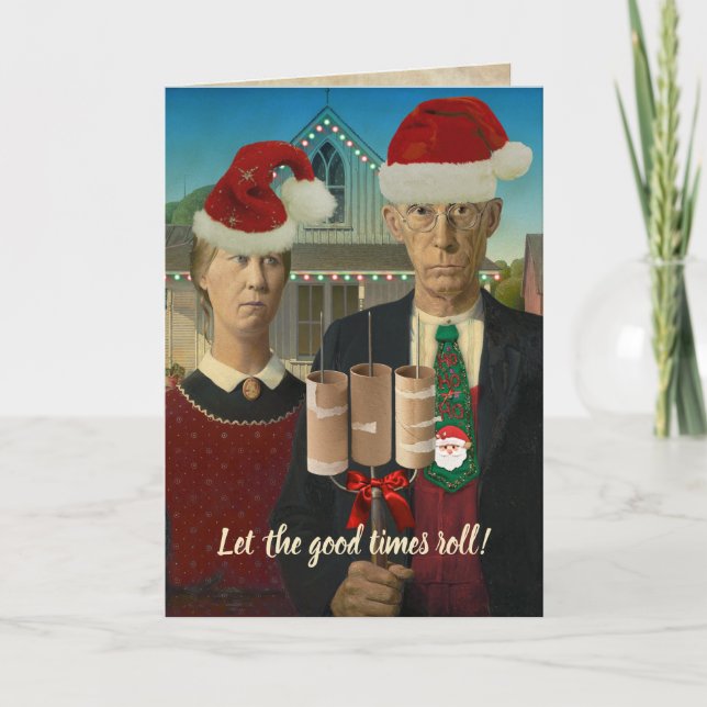 Cartes Pour Fêtes Annuelles Noël gothique américain laissez rouler les bons mo (Devant)
