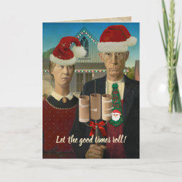 Cartes Pour Fêtes Annuelles Noël gothique américain laissez rouler les bons mo