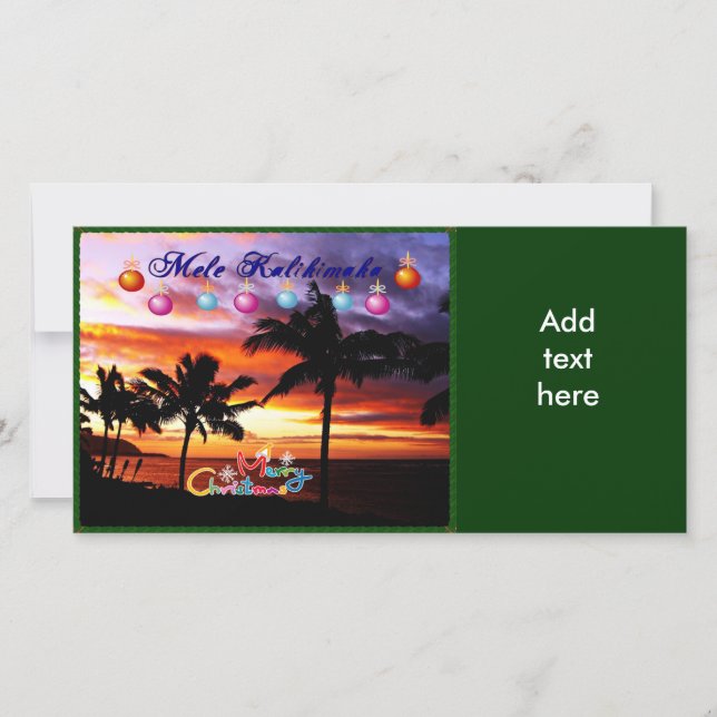 Cartes Pour Fêtes Annuelles Noël hawaïen (Devant)