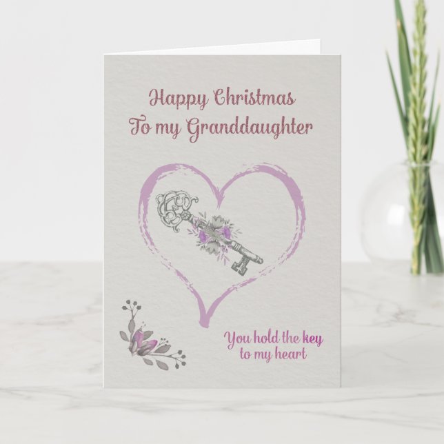 Cartes Pour Fêtes Annuelles Noël heureux à ma petite-fille (Devant)