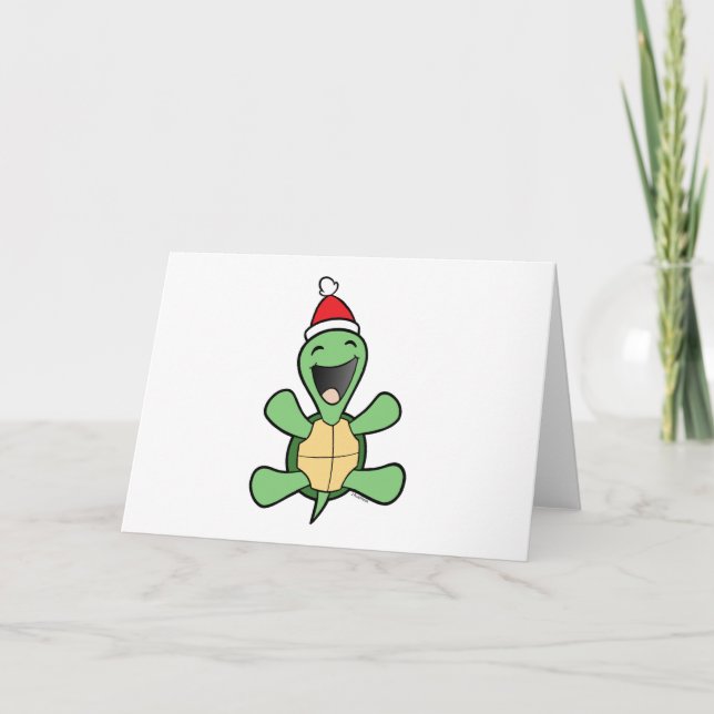 Cartes Pour Fêtes Annuelles Noël heureux de tortue (Devant)