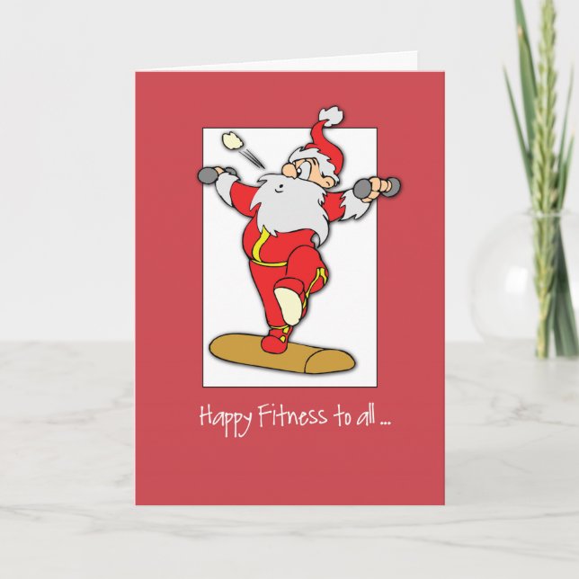 Cartes Pour Fêtes Annuelles Noël heureux d'exercice de forme physique avec (Devant)
