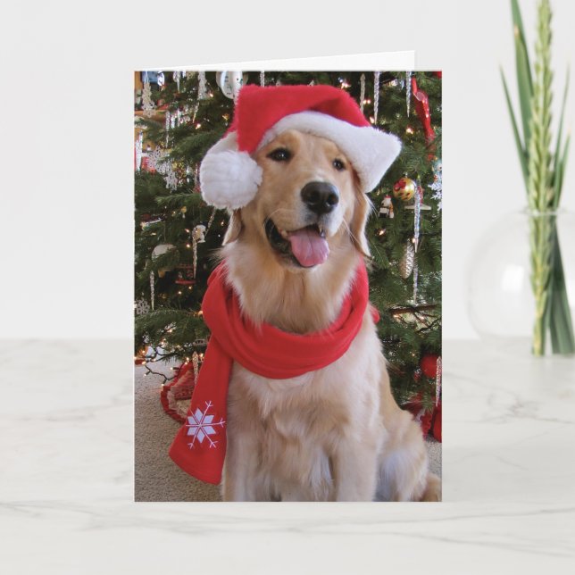 Cartes Pour Fêtes Annuelles Noël heureux d'or (Devant)