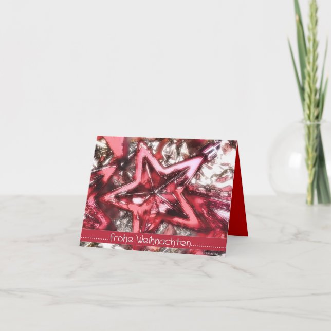 Cartes Pour Fêtes Annuelles Noël heureux, étoile brillante rouge (Devant)