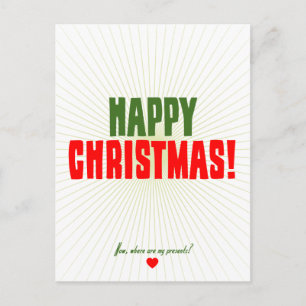 Cartes Pour Fêtes Annuelles Noël heureux - maintenant où sont mes présents