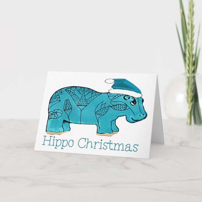 Cartes Pour Fêtes Annuelles Noël hippo égyptien (Devant)