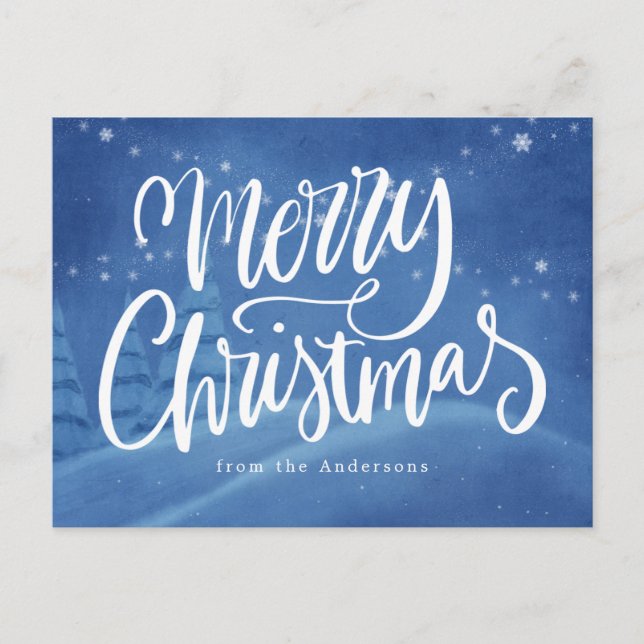 Cartes Pour Fêtes Annuelles Noël hivernal neige non photo (Devant)
