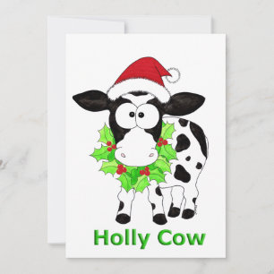 Cartes Pour Fêtes Annuelles Noël Holly Cow