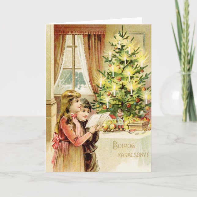 Cartes Pour Fêtes Annuelles Noël hongrois 1902 (Devant)