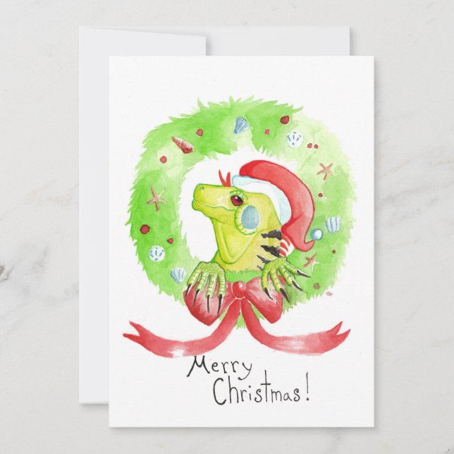 Cartes Pour Fêtes Annuelles Noël Iguana (Devant)
