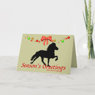 Cartes Pour Fêtes Annuelles Noël islandais de silhouette de cheval