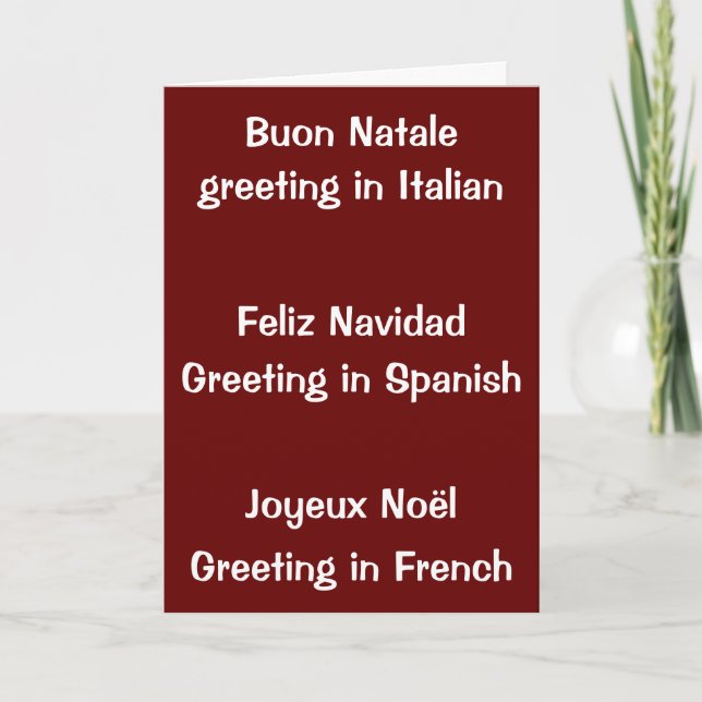 CARTES POUR FÊTES ANNUELLES NOËL ITALIEN, ESPAGNOL / FRANÇAIS VOUS SOUHAITE (Devant)