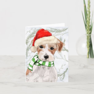 Cartes Pour Fêtes Annuelles Noël Jack Russell et Pins botaniques