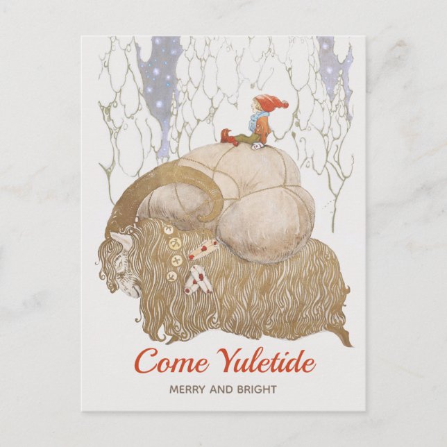 Cartes Pour Fêtes Annuelles Noël John Bauer Julbocken Yule chèvre 1912 (Devant)