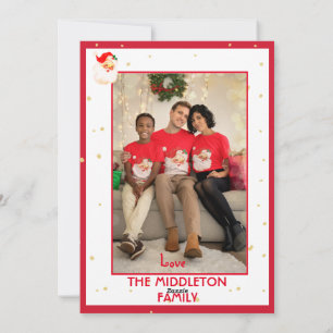 Cartes Pour Fêtes Annuelles Noël Jolly Père Noël Photo Joyeux voeux