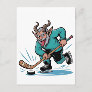 Cartes Pour Fêtes Annuelles Noël Joue au Hockey sur Glace Spooky Noël Sport