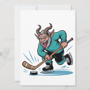Cartes Pour Fêtes Annuelles Noël Joue au Hockey sur Glace Spooky Noël Sport