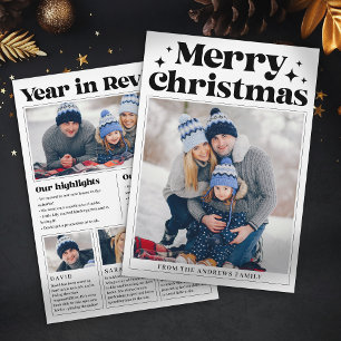 Cartes Pour Fêtes Annuelles Noël Journal année en revue Photo de famille