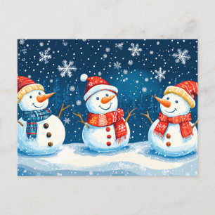 Cartes Pour Fêtes Annuelles Noël Joyeux bonhomme de neige