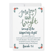 Noël Joyeux & Bright Holy Night Vert Bleu