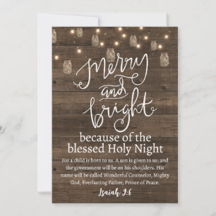 Cartes Pour Fêtes Annuelles Noël Joyeux et brillant Saint Rustique Lumière de