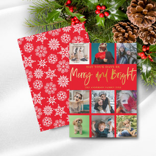 Cartes Pour Fêtes Annuelles Noël Joyeux et rouge vif Faux Gold 9 Photo