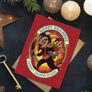 Cartes Pour Fêtes Annuelles Noël Joyeux Krampus Naughty Enfants Attention