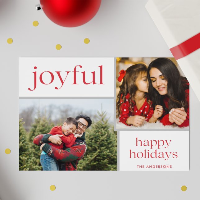 Cartes Pour Fêtes Annuelles Noël Joyeux Photo de famille moderne (Créateur téléchargé)